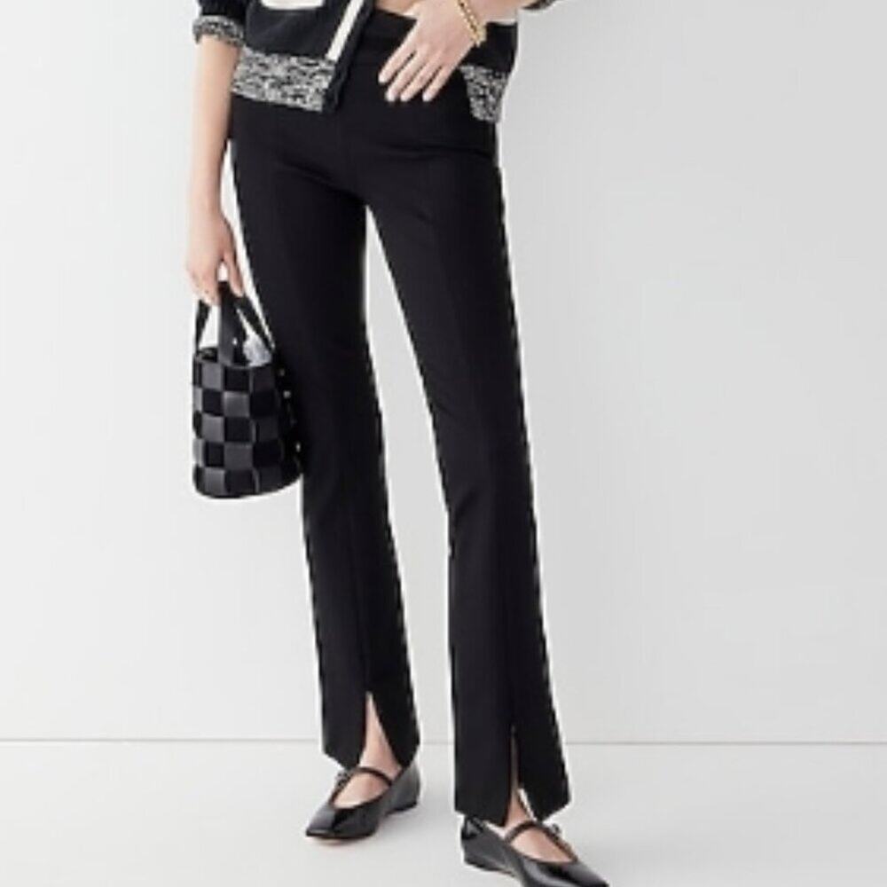 J Crew Flare-leg Trouser in Italian Ponte BLACK